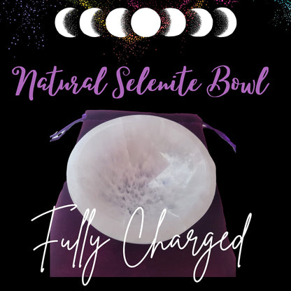 Worldly Finds Selenite Crystal Smudge Bowl 4 Inch, 6 Sizes, Hand-Carved, Moroccan Crystal Holder to Charge, Cleanse Crystals, Charging, Smudging Bowl, Spiritual Gifts, Wicca Supplies (4" Large)