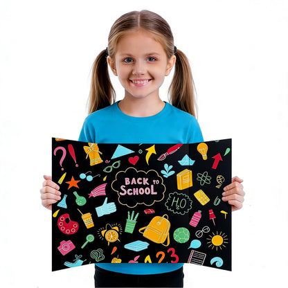 3-Pack Black Trifold Display Boards, 24 x 16 Inches Tri-Fold Corrugated Presentation Boards for Classroom Projects, Science Fairs, Business Events, and Exhibits