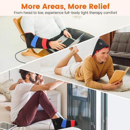 LIGHTIUM Red Light Therapy for Feet – FSA Eligible HSA Infrared Light Therapy Foot Wrap with 660nm Red & 850nm Near Infrared LEDs, Heat Therapy & Timer for Neuropathy, Joint, Ankle, Heel & Daily Foot Pain Relief(Corded)