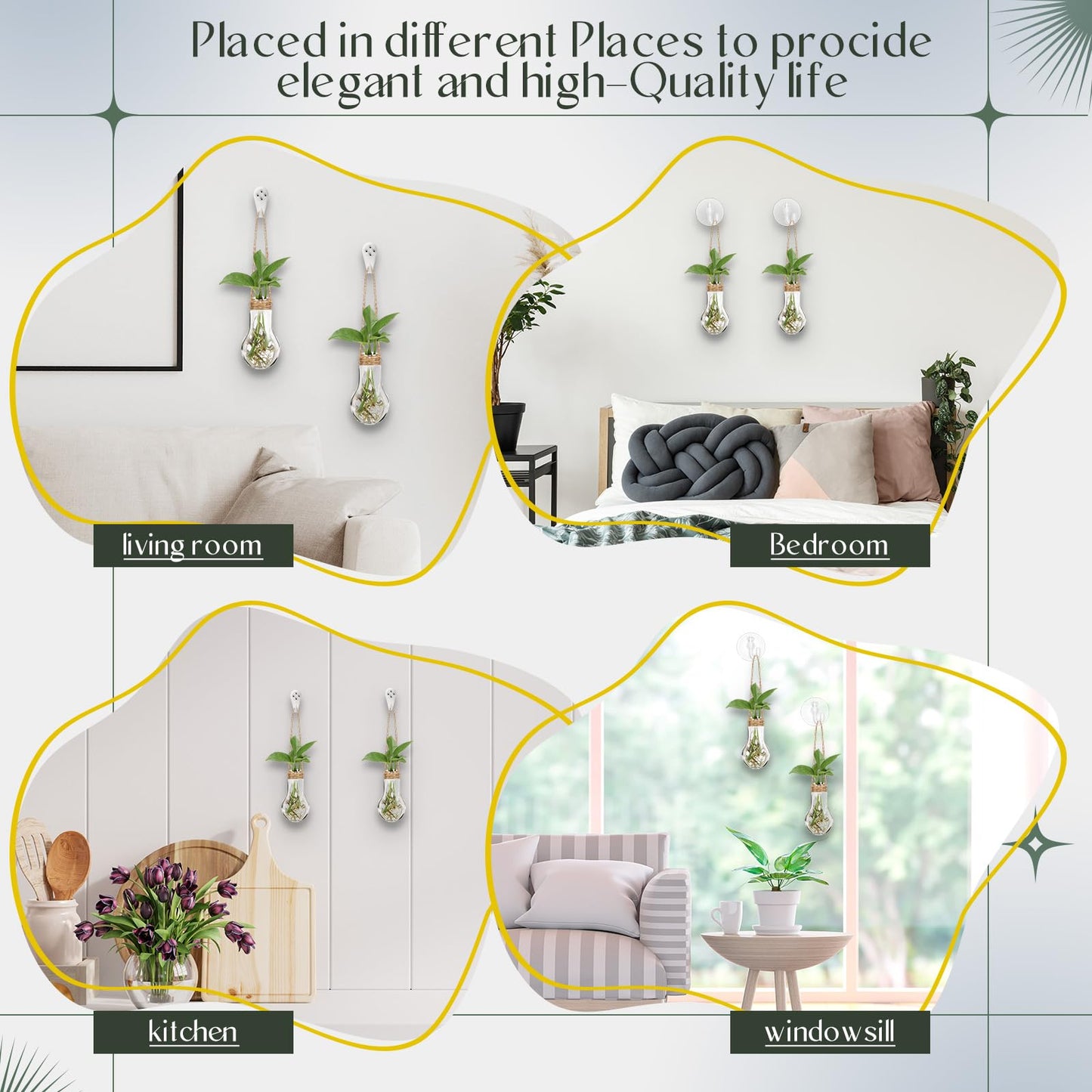 Baderke 18 Sets 3.94" Plastic Window Propagation Stations Hanging Propagation Vases Plant Test Tubes with Suction Cup & Traceless Nail & Brush Clear Wall Jars for Office Home Garden Decor Lover Gift