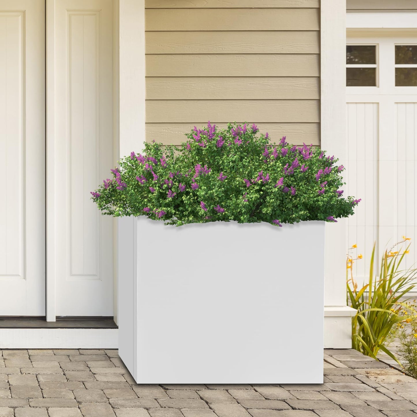 VNUIWDSG Cube Planter Box 24x24x24 Inch, Large Square Indoor Outdoor Galvanized Steel Planter with Baking Paint, Heavy Duty Metal Flower Pot for Garden Patio Deck Yard