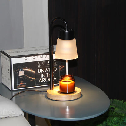 Candle Warmer Lamp Essential Oil Diffuser, Adjustable Height Dimmable Candle Warmer with Timer for Bedroom Living Room Home Decor, Christmas Birthday Gifts for Women, Black with 2 Bulbs