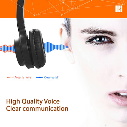 IPD IPH-255 Phone Headset with Noise Cancelling Microphone for Office and Call Center - Compatible with Yealink SIP,Snom, Greandsteam & LG landline Phones