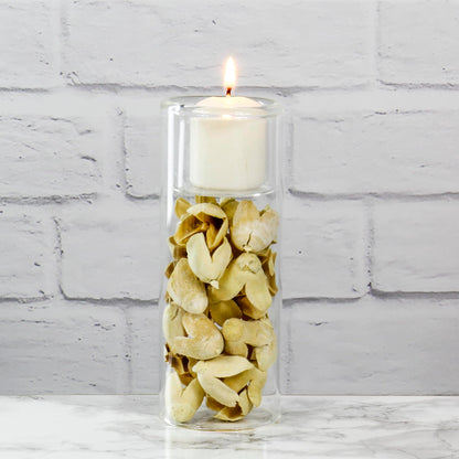 CYS EXCEL Clear Glass Tealight Candle Holders Bud Vases (Pack of 6) Hurricane Candle Holders Home Décor Wedding Candle Centerpiece Cylinder Vases