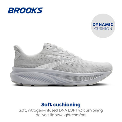 Brooks Women’s Ghost 17 Neutral Running Shoe - White/White/Grey - 11.5 Medium
