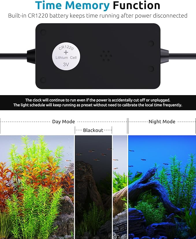 SEAOURA Aquarium Light for Fish Tank, 24/7 Custom Timer, Power-Off Memory, 7-Row LED 24-30in Full Spectrum Fish Tank Lights, 8 Colors, 20 Brightness, Day&Night Cycle, Adjustable Mount for Freshwater