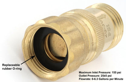 Vibrant Yard Co. LLC Heavy Duty Brass Pressure Regulator 25 PSI for Drip Irrigation System and Soaker Hose with 3/4" Thread Connection