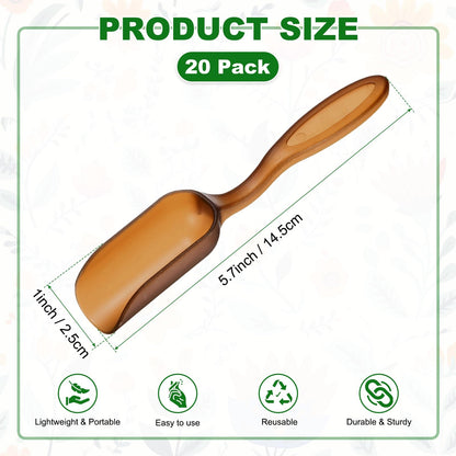 M METERXITY 20-Pack Mini Gardening Shovel Spoons, Plastic Garden Soil Scoops for Cultivation Digging Transplanting/Flower Planting/Plant Succulent, Colorful Small Gardening Tools [Brown]