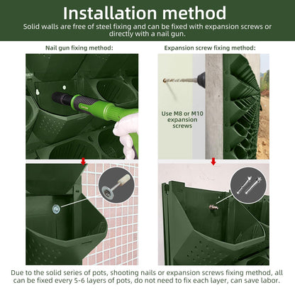 ZIAERKOR 36 Pockets Self Watering Wall Mounted Vertical Planter, Wall Planter Indoor Vertical Living Green Plant Wall Easy Installation (Green with Timing System)