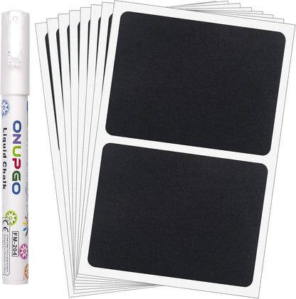 ONUPGO Chalkboard Labels (48 Pack), Reusable Blackboard Stickers, Waterproof Chalkboard Sticker for Jars, Parties Decoration, Craft Rooms, Weddings, Storage, Organize Your Home & Kitchen(4"x3")