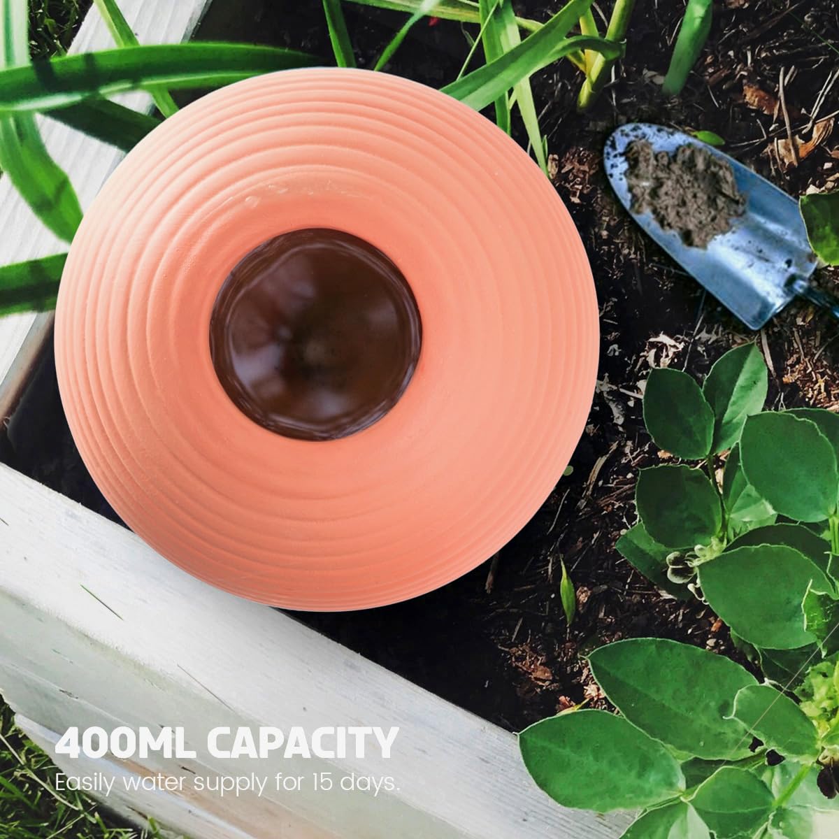 Plant Watering Globes Set of 4, 14oz Terracotta Self-Watering Globes for PottedPlants, Watering Planter Insert Bulbs with Cork Stoppers, Automatic Watering Spikes for Indoor&Outdoor Plants, Orange