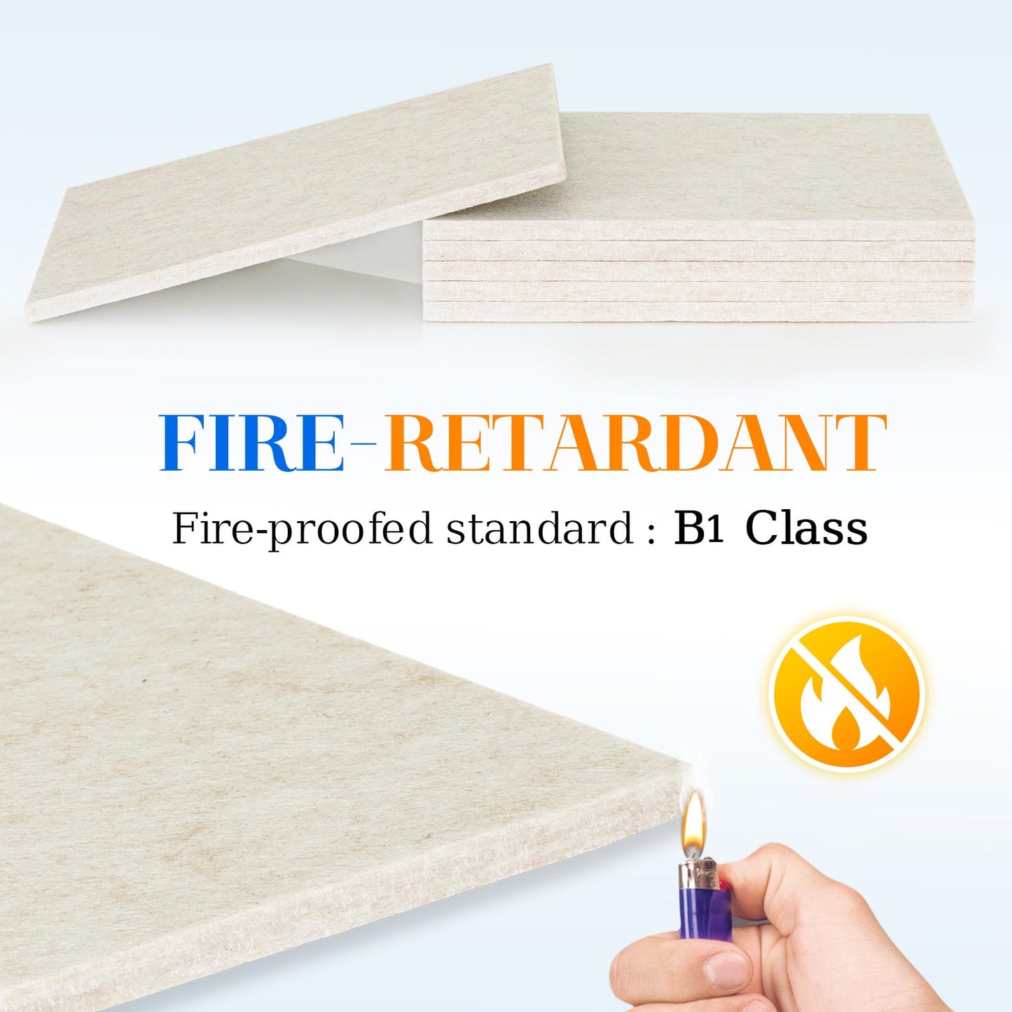 DOLLAR BOSS Felt Cork Board Tiles, 6 Packs 12" x 12" 1/2" Thick Cork Bulletin Board Adhesive Acoustic Panels Soundproof Corkboards for Walls with 60 Pushpins for Home Office Kitchen School, Beige