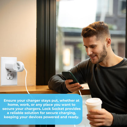 Lock Socket USB-C Fast Charger Lock- Anti Theft Chid-Safe. Firmly Secures iPhone Chargers from Unplugging w/Security Screw. for Apple iPhone 16/15/14/13/12/11/ X/MAX/XR, Made in USA
