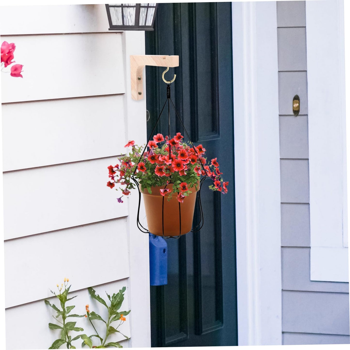 Toddmomy 2pcs Wooden Hanging Plant Brackets Wall Hooks for Indoor Outdoor Plant Hangers Heavy Duty Flowerpot Support with Natural Wood Finish