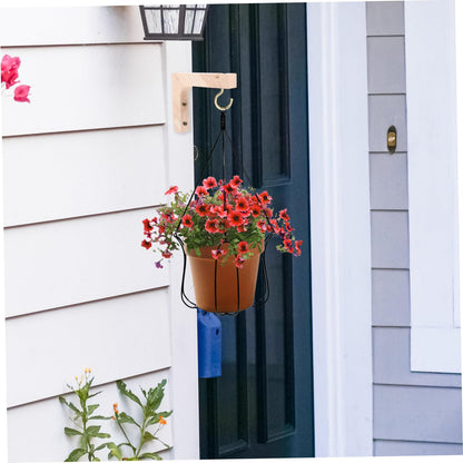 Toddmomy 2pcs Wooden Hanging Plant Brackets Wall Hooks for Indoor Outdoor Plant Hangers Heavy Duty Flowerpot Support with Natural Wood Finish