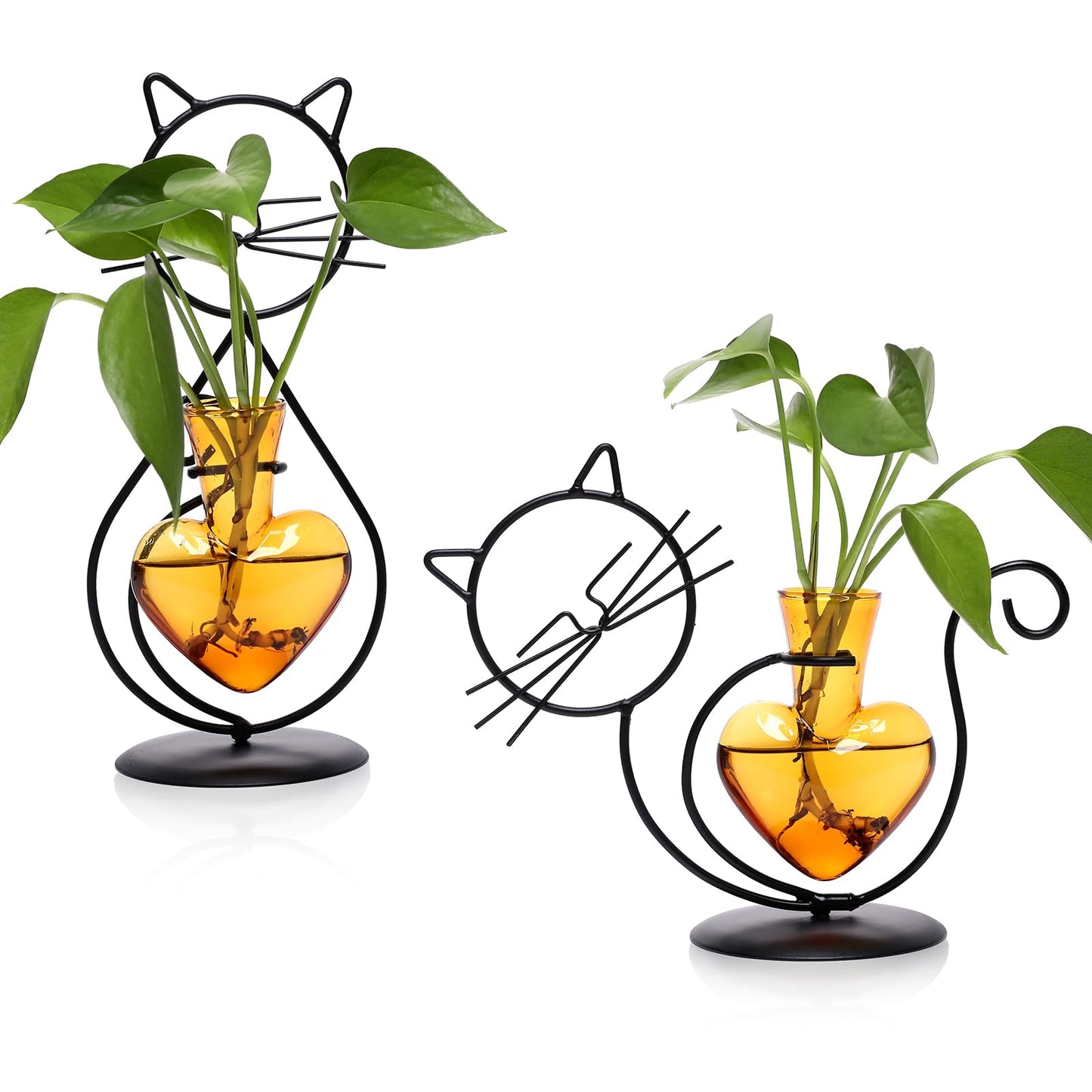 Plant Terrarium Plants Propagation Station Cat Lover Gifts for Women Home Office Decor Cat Desk Accessories