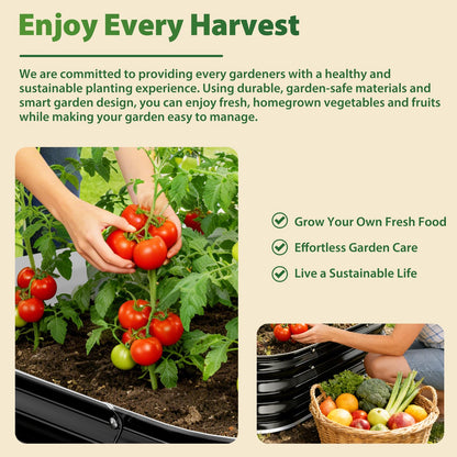 FCCRETA Galvanized Raised Garden Bed for Gardening, 4x4x1ft Large Square Metal Planter Boxes Outdoor for Vegetable,Flower,Herb,Modular Above Ground Growing Container,Black, Easy Assembly