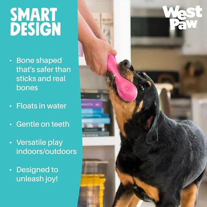 WEST PAW Zogoflex Hurley Dog Bone Chew Toy – Floatable Pet Toys for Aggressive Chewers, Catch, Fetch – Bright-Colored Bones for Dogs – Recyclable, Dishwasher-Safe, Non-Toxic, Large, Teal
