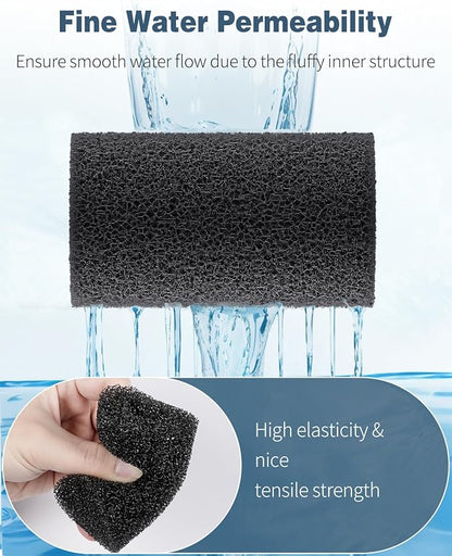 Pawfly 6 Pack Pre-Filter Sponge, Aquarium Filter Sponge 0.8" Intake Sponge Foam Roll for Small Fish Shrimp Fry Fish Tank Covers Accessories