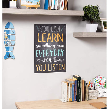 Juvale 20-Pack 13x19 in Motivational Classroom Posters - Chalkboard-Style Wall Decor, Classroom Decor, Bulletin Board Decorations, School Supplies for Teachers, Growth Mindset Posters