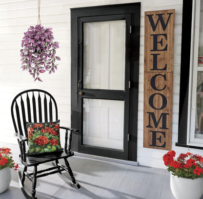 Briful Fake Hanging Plants 17.7" Faux Watermelon Peperomia Silk Plants with Black Pot Artificial Hanging Greenery for Home Garden Balcony Front Porch Outdoor Decor
