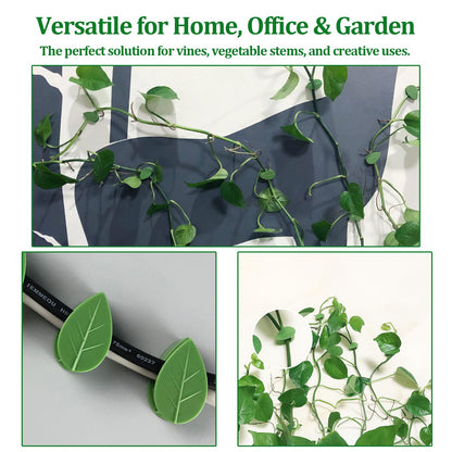 Plant Wall Clips for Climbing Vines Green Garden Stem Holder with Adhesive Climbing Wall Fixture Clips for Indoor Wall Decor, Office, Home (30 Packs)