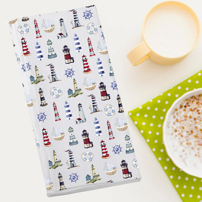 G2TUP Lighthouse Kitchen Towel Lighthouse Anchor Towels Lighthouses Housewarming Gift Beacon Hand Towels (Lighthouses-kt)