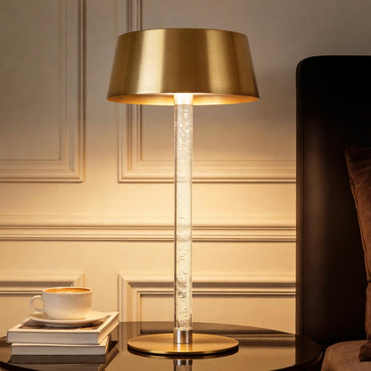 SisiHokai Waterproof Shower Rechargeable Lamp Cordless, LED Touch Battery Operated Table Lamp, Dimmable, Modern Home Decor, Outdoor, Patio, Bathroom, Bedroom, Bedside, Kitchen, Gold