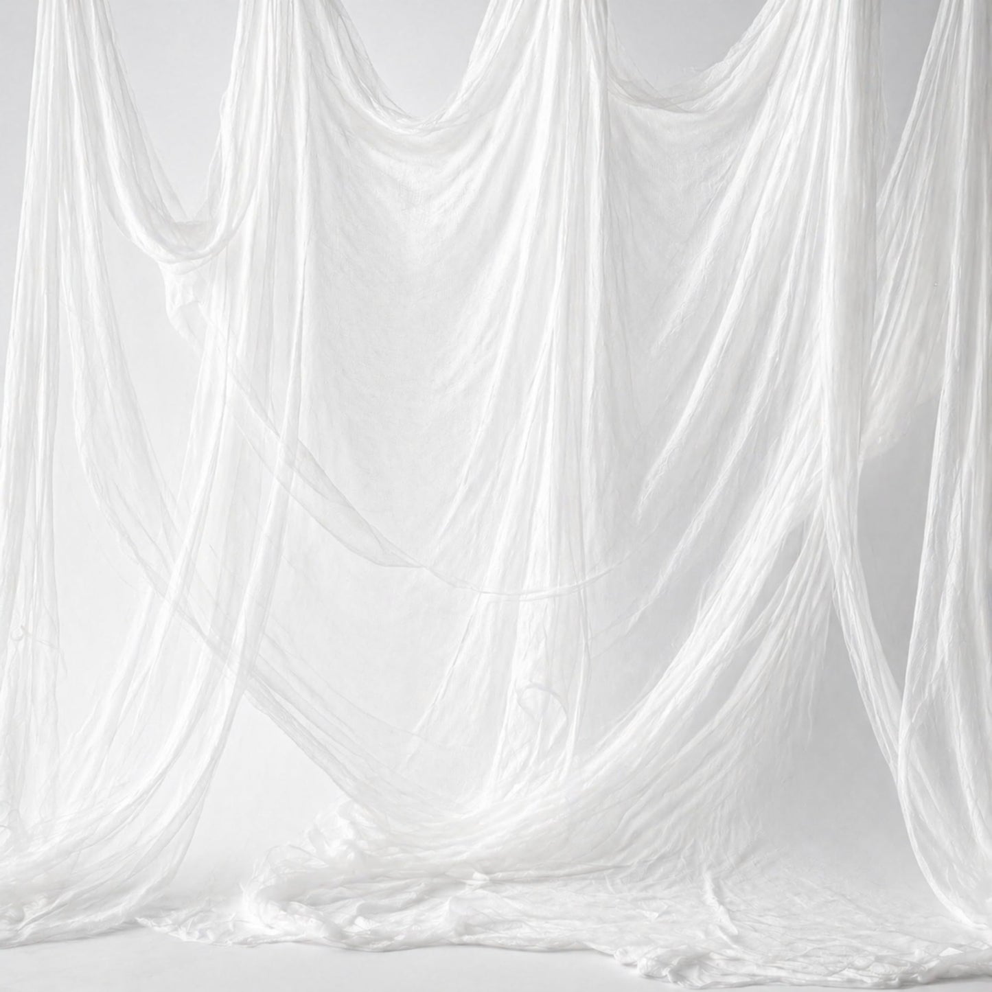 Sunlisky Halloween Creepy Cloth - 1 Pack White- 315x85 Inch Cotton Gauze Fabric - DIY Spooky Decor for Haunted House, Spider Web, Ghost - Indoor Outdoor Halloween Party Decorations