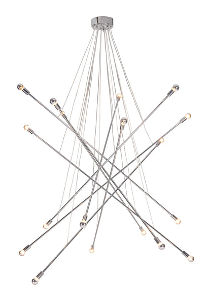 Zuo Belief Ceiling Lamp Chrome Alloy Steel 79in x 59in x 7in Model 50216