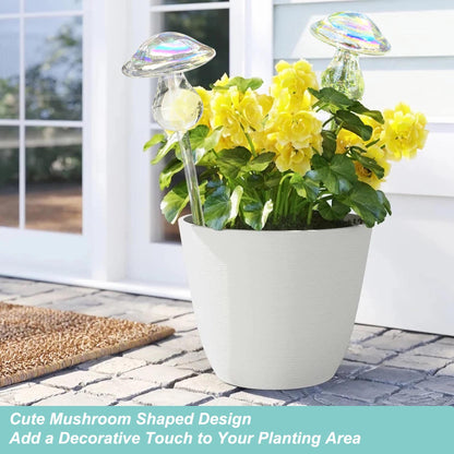 Kingbuy Iridescent Mushroom Self-Watering Globes for Plants - 2 Pack Automatic Plant Waterer Indoor/Outdoor, Plant Watering Devices with Continuous Moisture Supply, No Electricity Needed