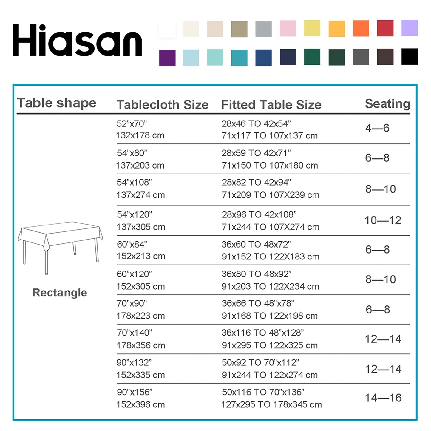 Hiasan 60 x 120 Inch Checkered Tablecloth Rectangle - Stain Resistant, Spillproof and Washable Gingham Table Cloth for Outdoor Picnic, Kitchen and Holiday Dinner, Black and White