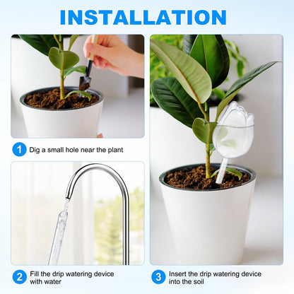M METERXITY 4-Pack Plant Watering Globes, 9.4 Inch Plastic Self Watering Planter Insert for Indoor/Outdoor Plants, Self Water Devices [Transparent]