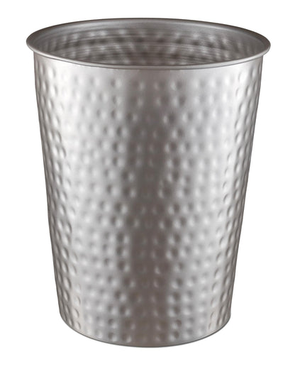Monarch Abode Metal Bathroom Trash Can – Waste Basket for Bedroom, Office Desk, & Dorm, Hand Hammered, Durable Decorative Pewter Small Trash Can Bathroom Garbage Bin Wastebasket