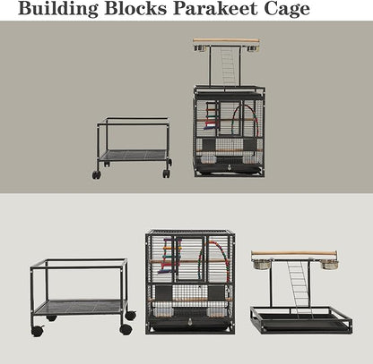 51" Small Bird Cage with Stand,Parakeet Cage, Parrot cage with Parakeet Toys, Bird Cage Accessories for Lovebirds Cockatiel Conure Finch Canary Budgie