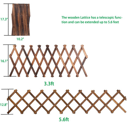 2Pack Expandable Wooden Lattice Wall,Plant Garden Trellis for Climbing Plants Outdoor, Plant Vertical Rack Wall Decor Indoor