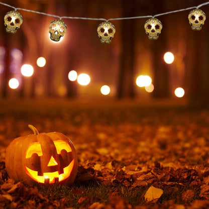 Halloween String Lights, Skull String Light Hallo ween Fall Fairy Light Battery/USB Powered Optional 2 Modes Cute Lights 2026 Indoor Outdoor Decor for Home Yard Patio (30 LED Halloween String Lights)