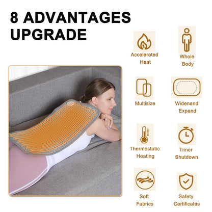 Large Heating Pad,TOPSOSO 20"x40" Extra Large Heating Pad for Back Pain Relief Electric Heating for Period Cramps Shoulders Pain Relief Moist/Dry Heat 10 Heat Setting Auto Shut Off Gift for Women Men