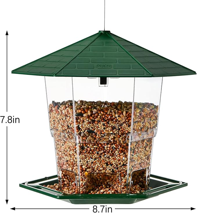 Jealoeur Bird Feeders for Outdoors Hanging Bird Feeder Wild Birds Seed, Green 2 Pack