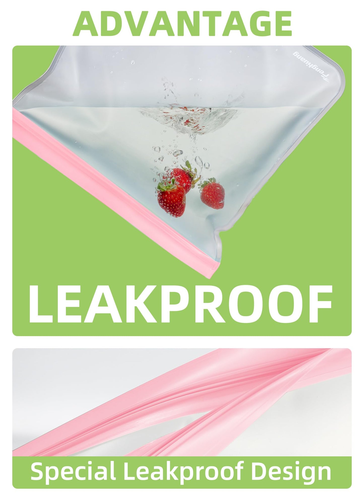 24 Reusable Food Storage Bags, Freezer Bags with Pack BPA FREE (8 Reusable Gallon Bags+8 Leakproof Reusable Sandwich Bags+8 Food Grade Snack Bags) EXTRA THICK Reusbale Lunch Bag for Salad Fruit