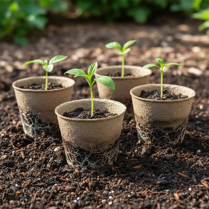 YESIACE Peat Pot, 126 Packs 3.15 Inch Seed Starting Pots with Drainage Holes Round Nursery Pot, Biodegradable Round Plant Seed Starter Peat Pots Germination Seedling Trays