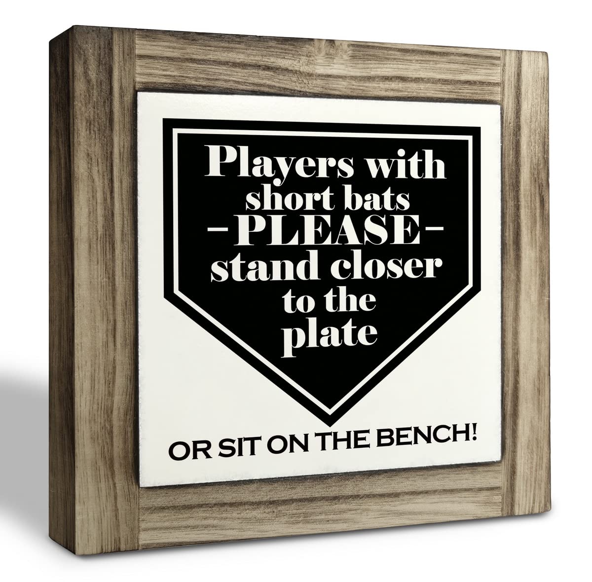 Funny Bathroom Signs, Players With Short Bats Bathroom Decor Sign, Farmhouse Toilet Decoration, Toilet shelf decoration, Wood Desk Decorative Sign