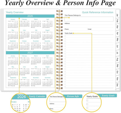2026 Appointment Book & Planner - 2026 Daily Hourly Planner from January 2026 - December 2026, Weekly Appointment Book with 30-Minute Interval, Medium 6.4" x 8.5", Flower-A