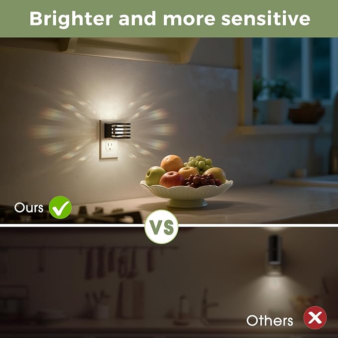 L LOHAS LED Night Lights Plug into Wall, 4 Pack 3CCT Night Light with Dusk to Dawn Sensor, Amber/3000K/5000K Color Changing Night-Lights, Adjustable Brightness, for Hallway Bedroom Home Decor