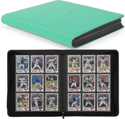Trading Card Binder, Premium 9 Pocket 540 Double Sided Pocket Collection Binder, Card Album for TCG Card Holder for Game Card, Sports Card, Yugioh, MTG etc(Cyan)