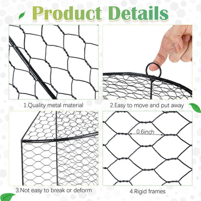 Tandefio 4 Pack Chicken Wire Cloche Plant Protectors from Animals 18.5 x 8 Inch Garden Cloches for Plants to Keep Bunnies Chicken Squirrels Birds Wild Animals Out, Arch Metal Tunnel Garden Cages