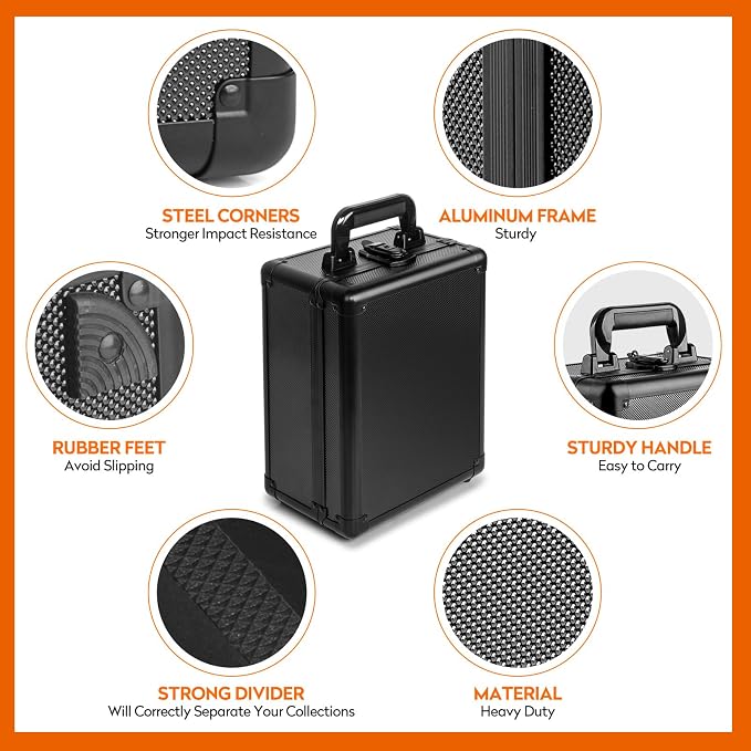 Graded Card Storage Box, PSA Slab Case Holder for Graded Cards, Top Loaders Trading Card Storage Hard Case for Sports Card, Top Loaders, One Touch, Game Cards (2 Row)