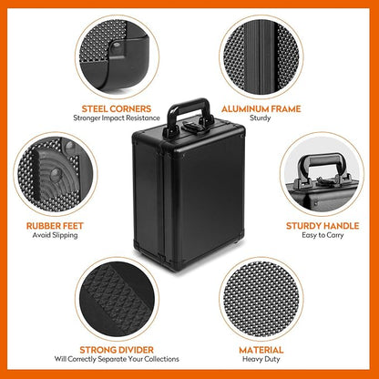 Graded Card Storage Box, PSA Slab Case Holder for Graded Cards, Top Loaders Trading Card Storage Hard Case for Sports Card, Top Loaders, One Touch, Game Cards (2 Row)