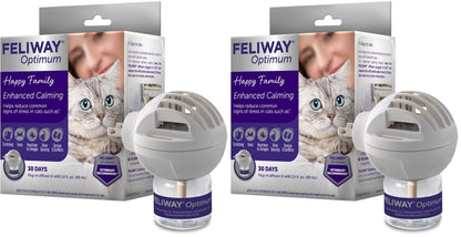 FELIWAY® Optimum 30 Day Cat Calming Plug In Pheromone Diffuser Starter Kit, 48ml - Helps Reduce Common Signs of Stress in Cats & Kittens, Enhanced Calming