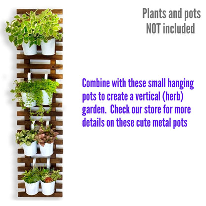 ShopLaLa Wall Planter - Hanging Wooden Wall Planter for Indoor Outdoor Plants, Vertical Garden, Plant Wall Mount Planter, Air Plant Succulent Holder for Flower Pot Display Hanger Frame 47.2" (120cm)